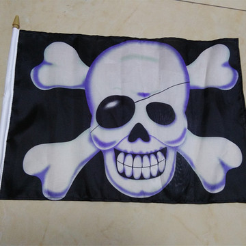 万圣节酒吧装饰 骷髅旗手挥旗 加勒比海盗旗帜 小号海盗旗