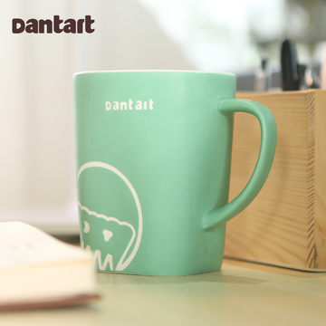 Dantart马克杯咖啡杯子大容量陶瓷欧式简约办公室带盖【简装款】