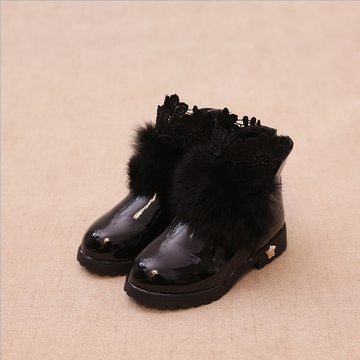 2015秋冬季新款儿童棉靴批发女童公主加棉皮靴学生韩版靴厂家直销