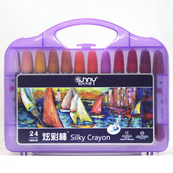 阳光天使大容量24色丝滑炫彩棒 儿童绘画旋转油画棒填色笔 可水洗