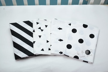 【爱予】韩国订单布料自制：个性INS黑白系婴儿床小床单有大尺寸