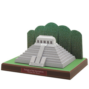幻多奇JZA37 3D纸模型diy世界建筑 墨西哥 碑文神殿 手工制作小屋