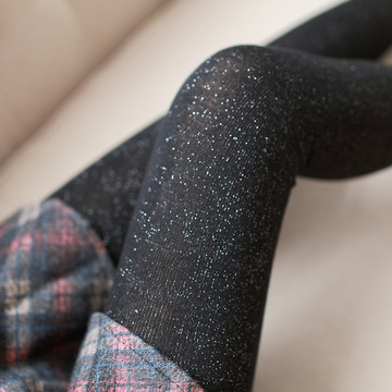 2015秋冬新品加厚连裤袜闪亮光银丝棉女士外穿显瘦保暖打底袜