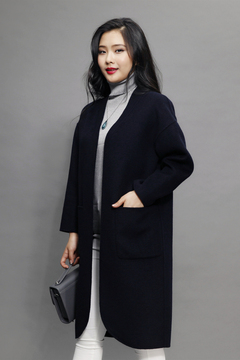 2015蔓娜百俐冬装新款双面呢大衣羊绒韩版气质中长款修身高端欧美