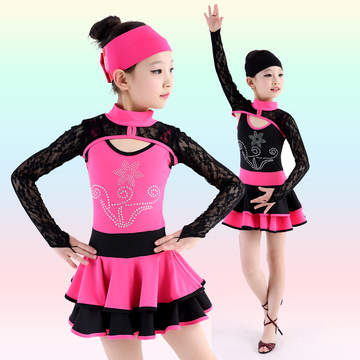 儿童舞蹈服秋季长袖女童芭蕾舞裙幼儿舞蹈练功服拉丁舞演出服装女