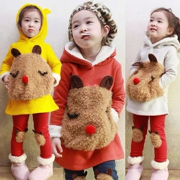 新款2015韩版新款女童装春冬装秋季运动休闲儿童套装加厚卫衣套装