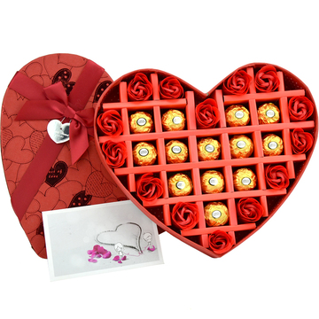 包邮 进口费列罗巧克力 心形礼盒装1314七夕情人节送男女友礼物
