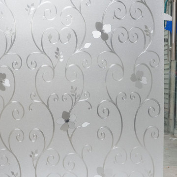 欧式免胶磨砂静电玻璃贴膜卫生间浴室窗户贴纸隔热防晒家用窗花纸