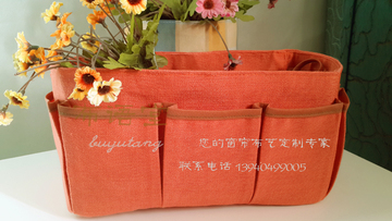 布语堂*手工制作袋中袋包中包内胆包 新年礼物 送女朋友礼物 橙黄