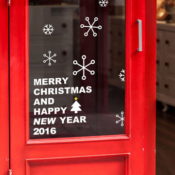 2016圣诞玻璃贴  窗户贴纸圣诞节礼物  墙贴咖啡店奶茶店贴画