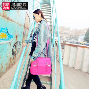 猫猫包袋2015秋季新款时尚女包韩版单肩斜挎包邮差包M32071翀