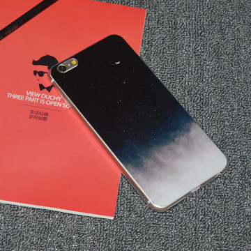 原创个性星空iPhone6手机壳 5S 苹果6plus 渐变黑色软壳小清新