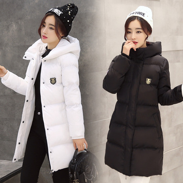【天天特价】2015冬装新款棉衣女中长款修身学生大码连帽加厚外套