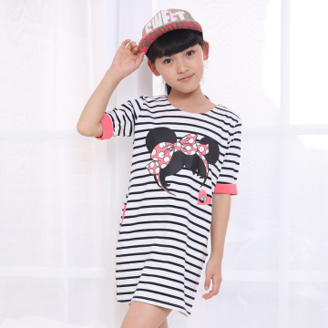 2015童装女童夏装新款韩版儿童长款短袖中大童女童T恤纯棉打底衫