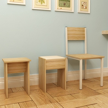 简约现代餐桌椅组合小凳子靠背椅方凳软包凳子板凳电脑桌钢木椅