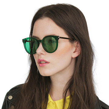 小脸太阳镜女潮2016新款韩国明星同款GM墨镜透明绿色近视太阳眼镜