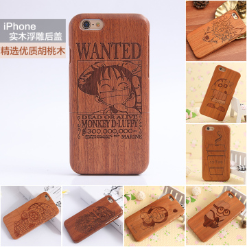 iphone6刻纹樱桃木实木壳苹果6手机壳苹果六浮雕iPhone6手机外壳