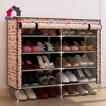 简易组装鞋柜创意塑料组合防尘家居鞋架时尚鞋子收纳柜双排大容量