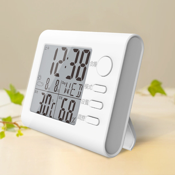 电子温湿度计高精度家用室内 温湿度表 大屏带时钟数显温湿度计
