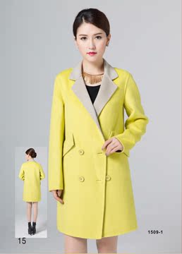 韩版羊毛大衣2016秋冬新款全手工双面呢大衣外套中长款女 双色