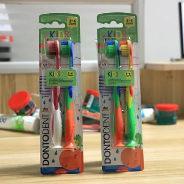 现货 德国DM原装Dontodent婴幼儿童宝宝牙刷防滑两支装3-6岁以上