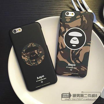 硬男 日本潮牌限量版猿人迷彩iPhone6 plus手机壳6plus保护壳磨砂