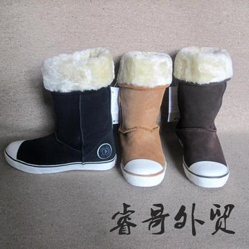 睿哥鞋铺 出口剩余中筒女款加毛里潮流时尚保暖雪地靴雪地鞋
