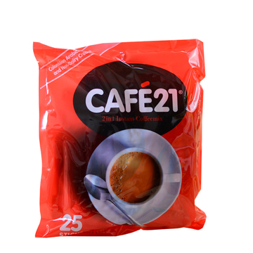 包邮 新加坡金味CAFE21即溶白咖啡无糖二合一速溶咖啡 300g袋25条