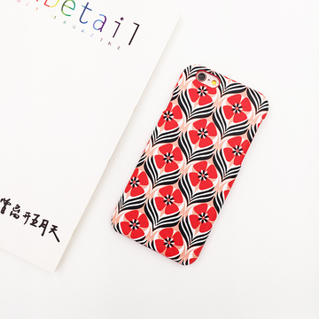 欧美潮牌iphone6s四叶花纹手机壳苹果6plus奢华皮质个性保护壳硬
