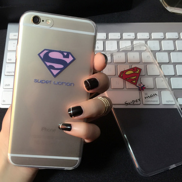 超人iphone6手机壳苹果5手机套plus硅胶套透明外壳i6保护软壳潮p