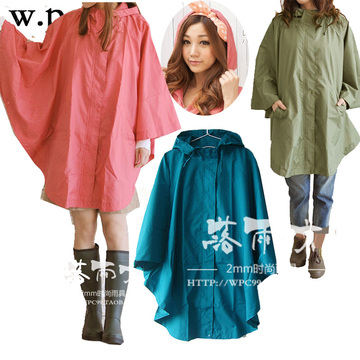 日本wpc正品代购蝙蝠斗篷雨衣风衣式时尚女用超防水透气骑车雨披