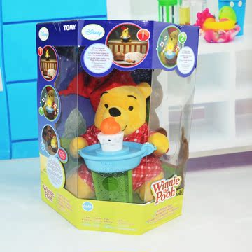 正版Tomy迪士尼 维尼熊音乐公仔 吹蜡烛蛋糕熊公仔玩具 生日礼物