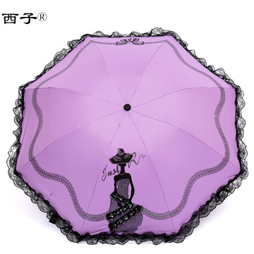 2016爆款黑胶公主太阳伞创意蘑菇伞 超强防紫外线女士遮阳伞