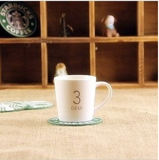 星巴克亚光数字 咖啡杯 咖啡厅专用 生日礼物 陶瓷 白色
