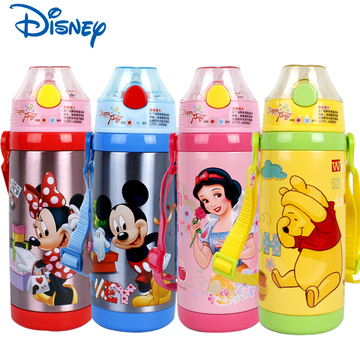 Disney迪士尼水杯吸管壶 不锈钢儿童吸管杯保温壶GX-5713 送背带
