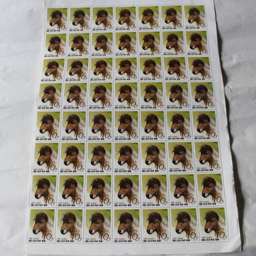 朝鲜整版邮票  版票 1991年马整版56张