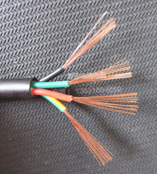 四芯多股纯铜多股电线电缆线软线护套线信号控制线RVV4*0.5平方