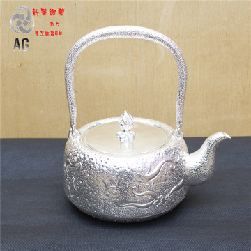 大师作品 S999 纯银茶壶 纯银茶壶 日本铁壶仿银壶 纯银茶壶 银壶
