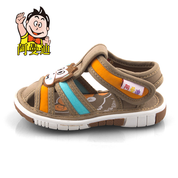 阿曼迪夏季儿童凉鞋1-3岁男女童凉鞋2宝宝布凉鞋宝宝包头凉鞋软底