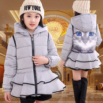 2015冬装新款女童棉衣韩版修身连帽棉服套装潮女孩加厚棉袄两件套