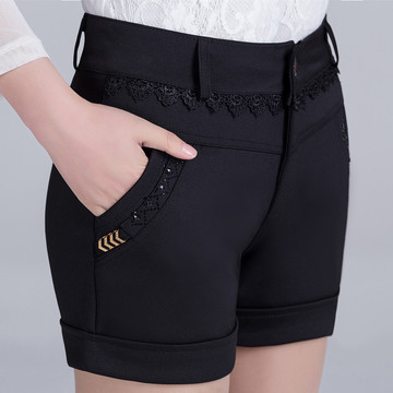 2015春夏季女休闲短裤 韩版修身显瘦黑色中腰大码西装短裤女包邮