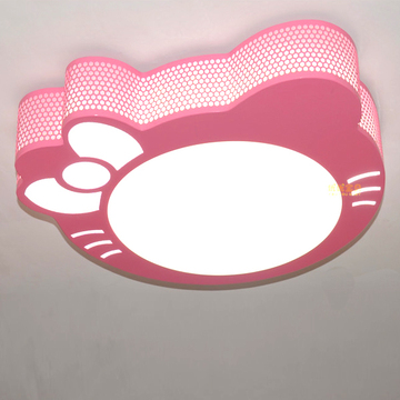 Kitty猫儿童房吸顶灯具 可调光卡通卧室灯 led贴片环保护眼灯包邮