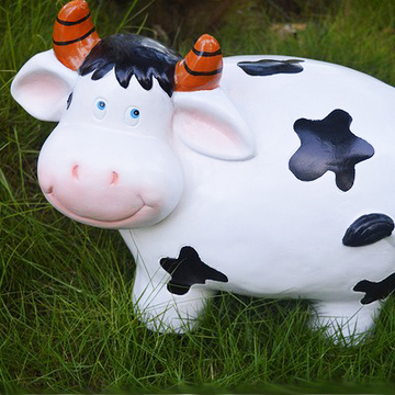 仿真动物招财奶牛摆件户外花园庭院园林景观小品雕塑装饰工艺摆设