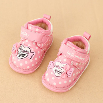 冬季01-2岁婴幼儿宝宝软底学步鞋女宝冬鞋儿童保暖二棉鞋加绒加厚