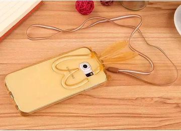 苹果iPhone 5 5s兔妞兔儿手机壳带支架 送精美挂绳 加厚硅胶套