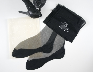 欧美无弹力中缝竖线背线超透明玻璃丝袜长筒袜 平纹黑色黑丝小码