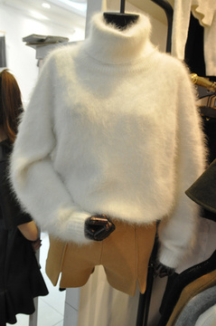 韩国东大门代购新款保暖加厚貂绒高领必备套头毛绒绒毛衣