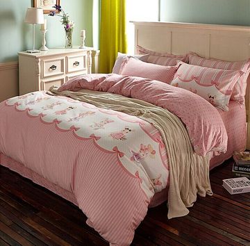 2015春夏粉色小兔可爱纯棉碎花四件套双人1.5米1.8米床上用品床单