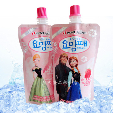 韩国原装进口冷饮料 宾格瑞草莓乳酸菌冰雪奇缘冰淇淋 冰激凌棒冰