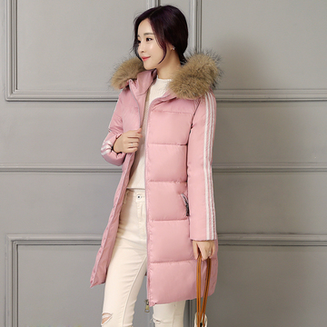 2016新款冬装韩版大毛领羽绒棉服女中长款修身大码加厚棉衣外套